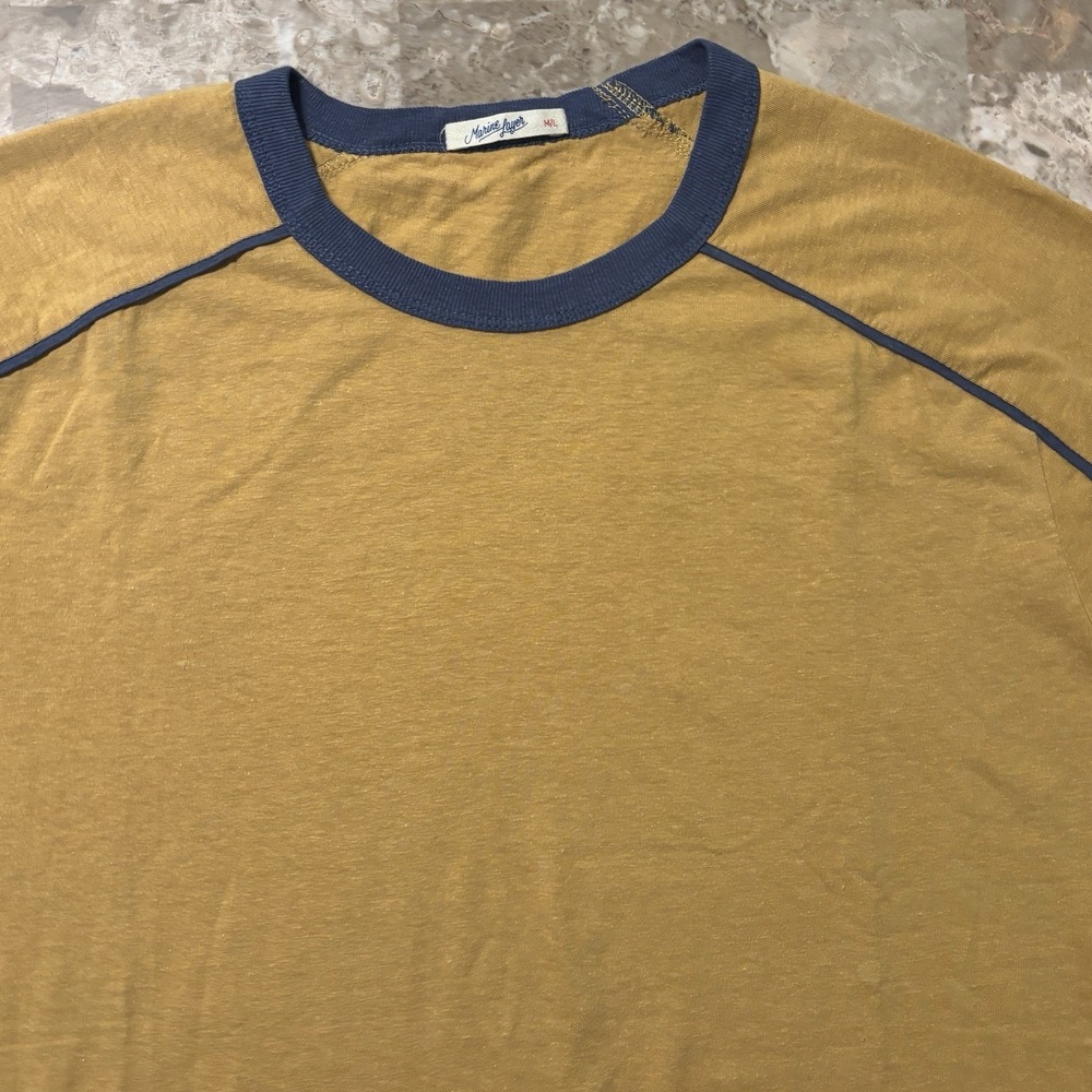 Marine Layer Shirt Mens Large Signature Hemp Ringer California Vintage Thin